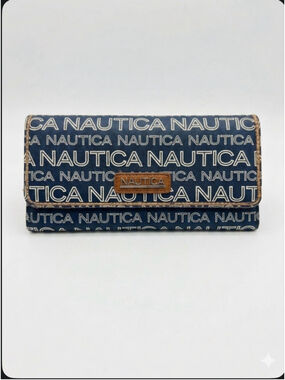 Nautica Wallet Navy Logo RFID Snap Closure